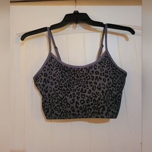 Victoria's Secret Pink Active Sports Bra Gray And Black Cheetah Print Size M
